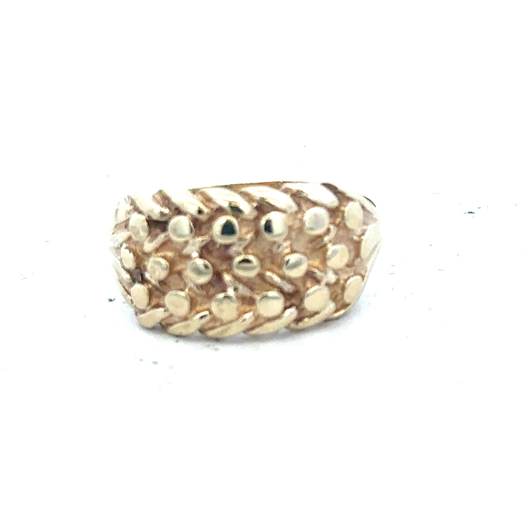 9ct yellow gold keeper ring size P1/2 (bb1889l)
