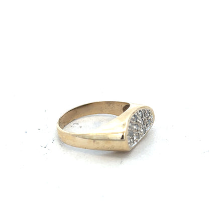 9ct yellow gold ring size R (sh26264b)