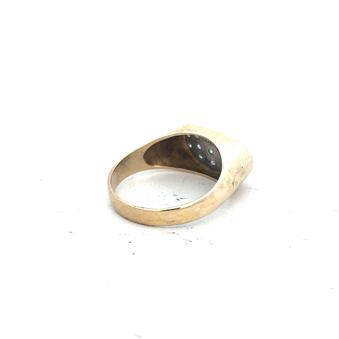 9ct yellow gold ring size R (sh26264b)