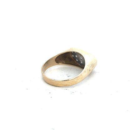 9ct yellow gold ring size R (sh26264b)