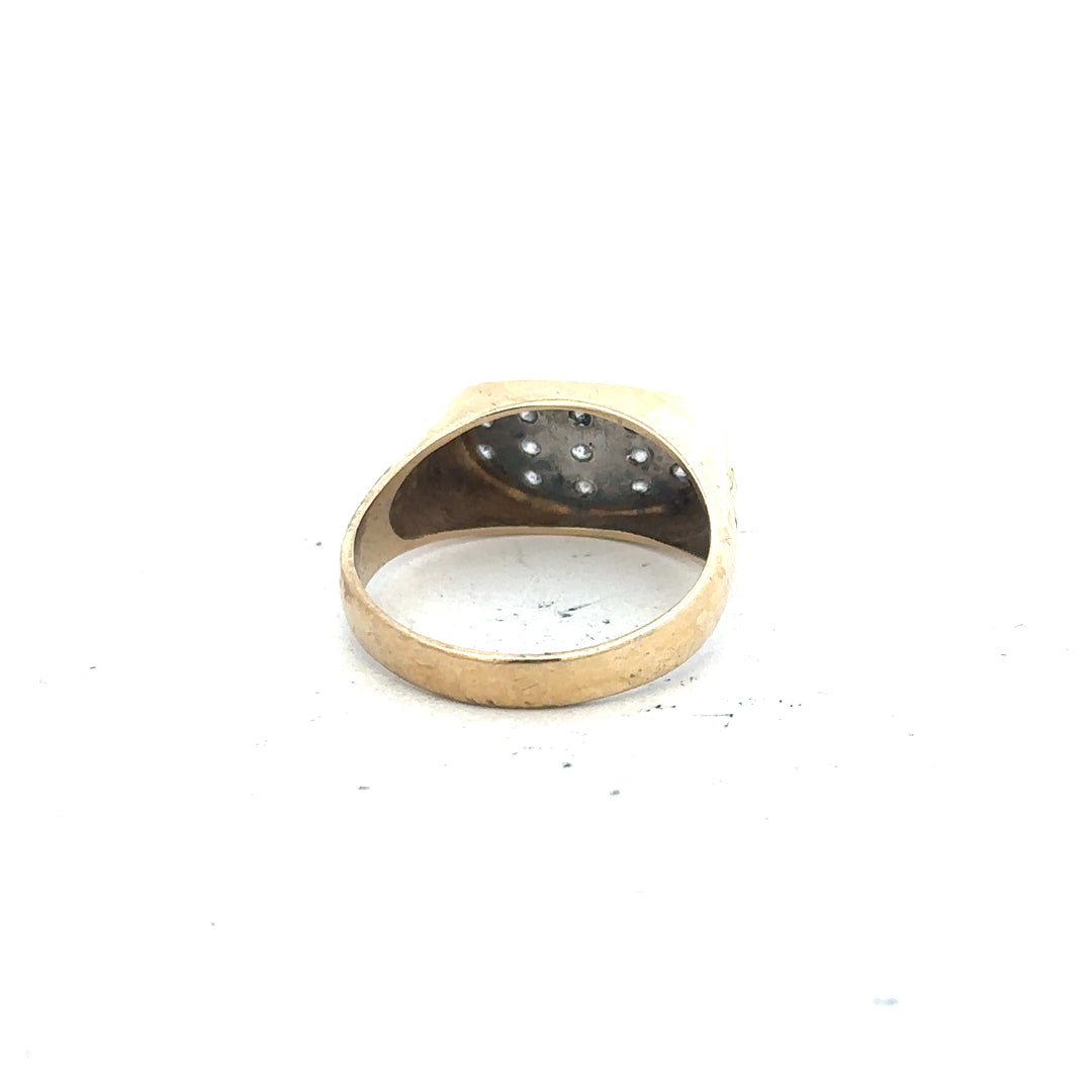 9ct yellow gold ring size R (sh26264b)