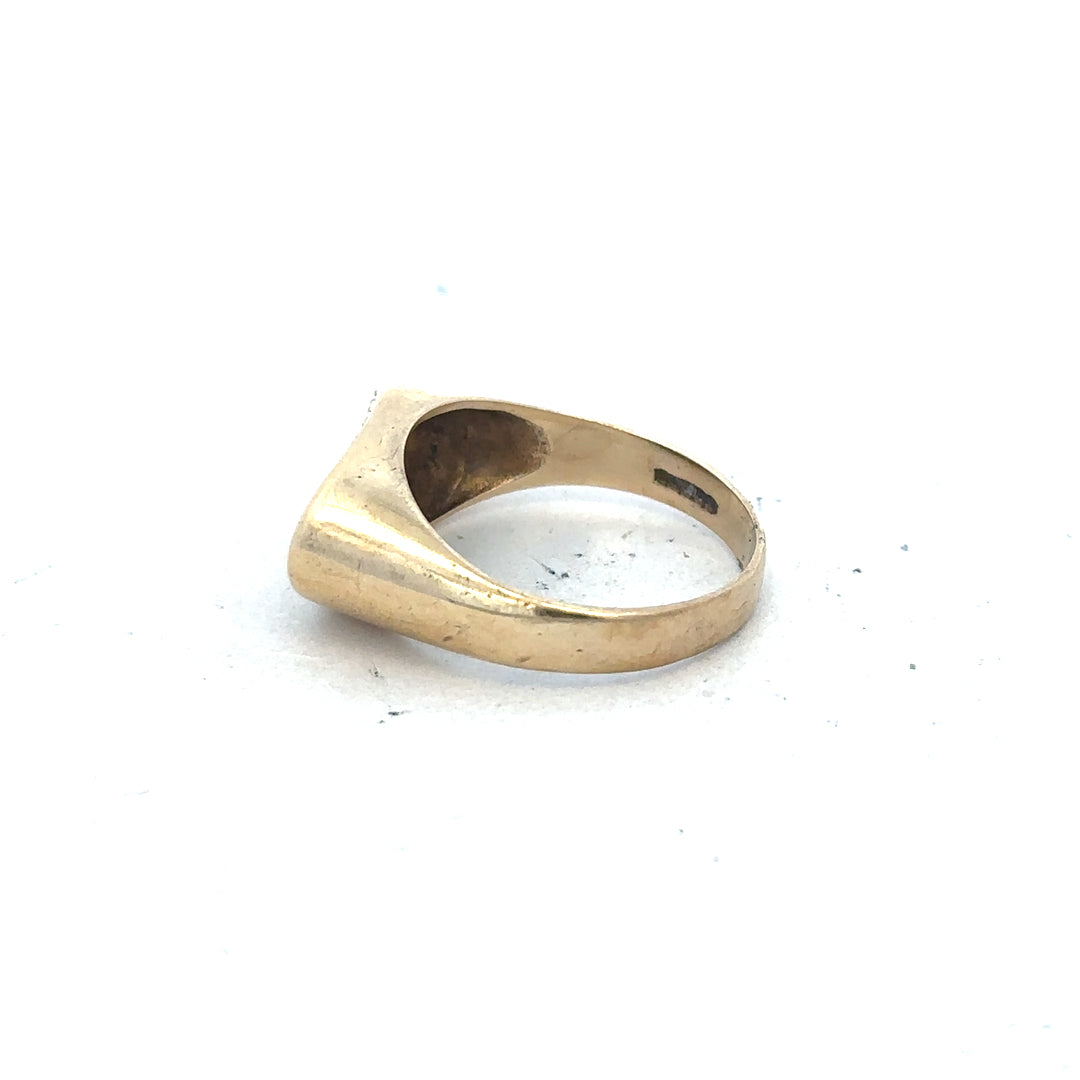 9ct yellow gold ring size R (sh26264b)