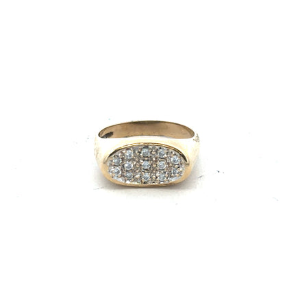 9ct yellow gold ring size R (sh26264b)