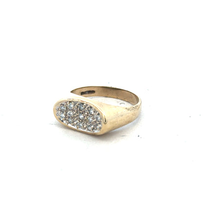 9ct yellow gold ring size R (sh26264b)