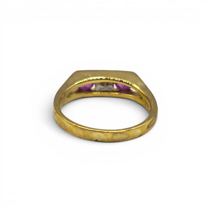 18ct yellow gold ruby and diamond ring Sh26387b