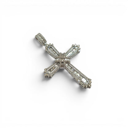 9ct white gold diamond cross pendant Sh26531b