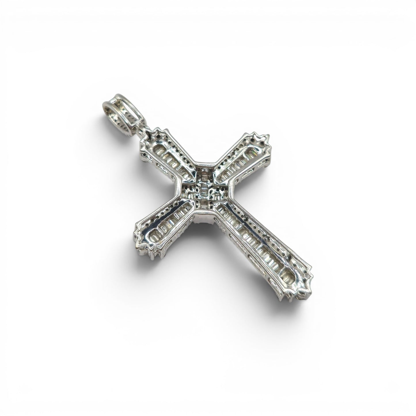 9ct white gold diamond cross pendant Sh26531b