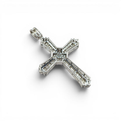 9ct white gold diamond cross pendant Sh26531b
