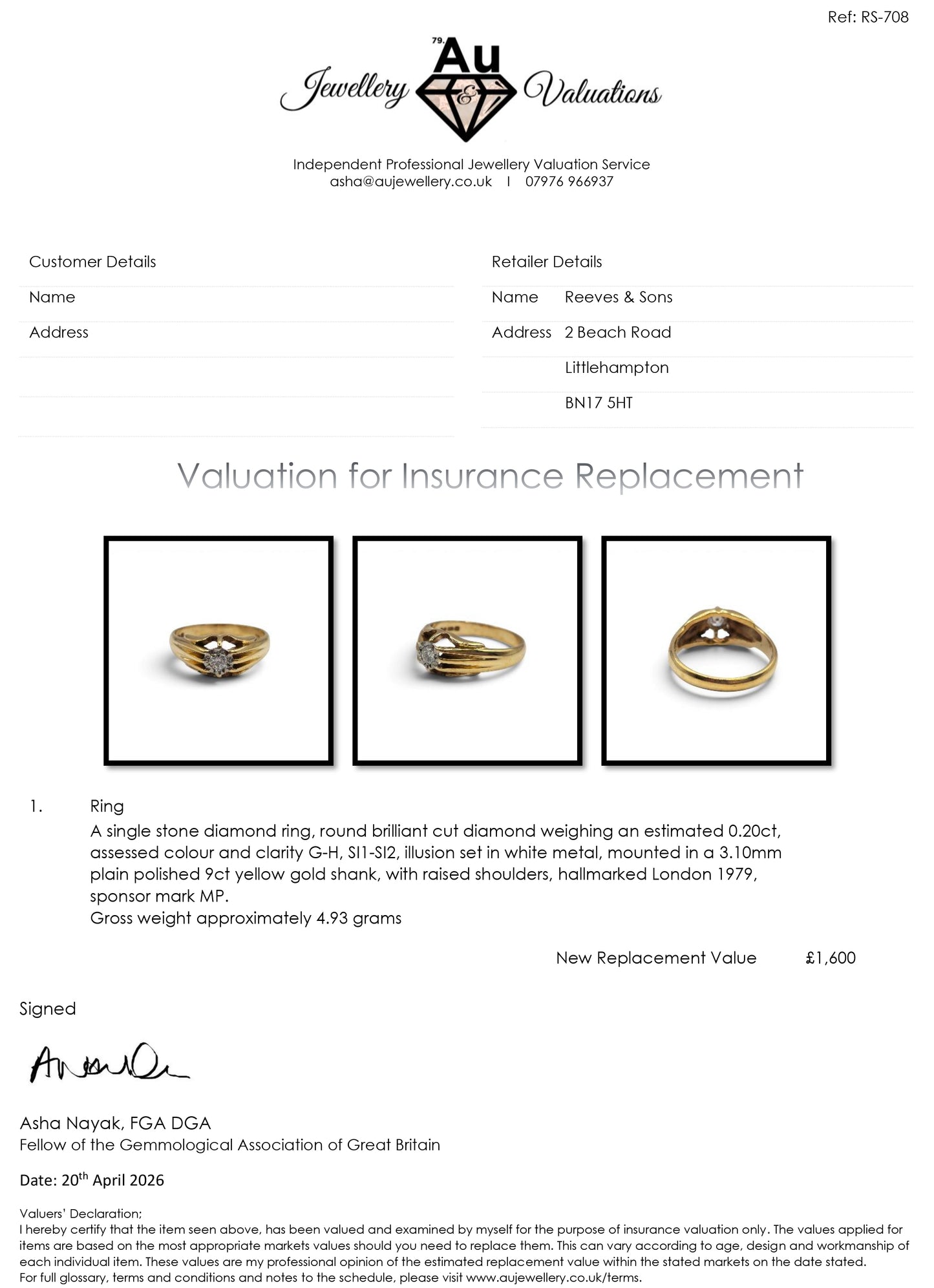 9ct yellow gold diamond ring  Sh25996b