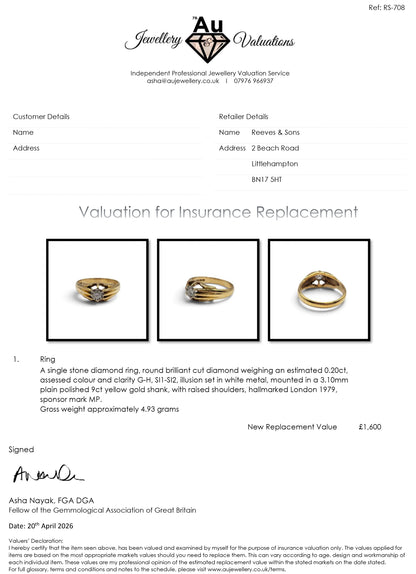 9ct yellow gold diamond ring  Sh25996b
