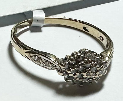 9ct yellow gold diamond ring size O1/2