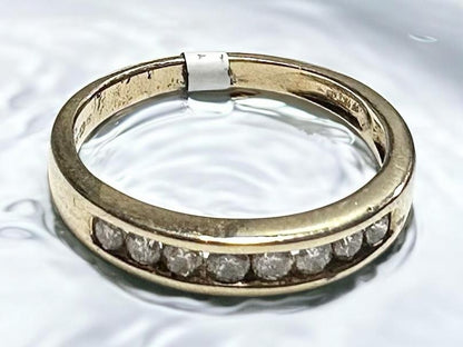 9ct yellow gold diamond ring size K1/2