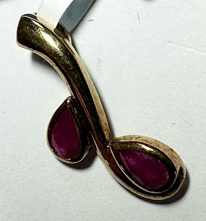 9ct yellow gold ruby pendant 1.2g (sh22965l)
