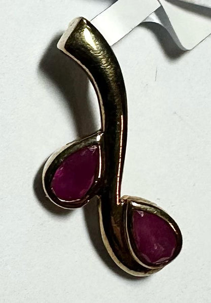 9ct yellow gold ruby pendant 1.2g (sh22965l)