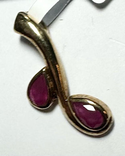9ct yellow gold ruby pendant 1.2g (sh22965l)
