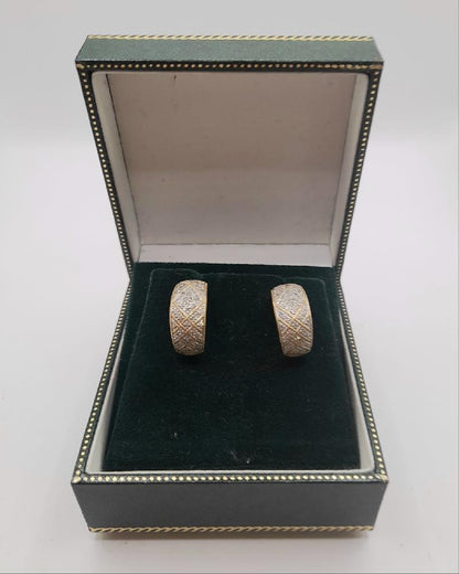 9ct gold diamond half hoop earrings  sh23027b
