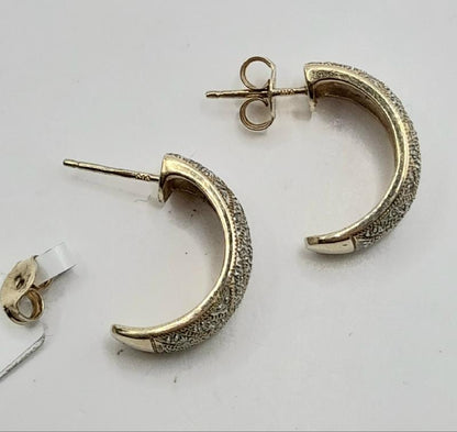 9ct gold diamond half hoop earrings  sh23027b