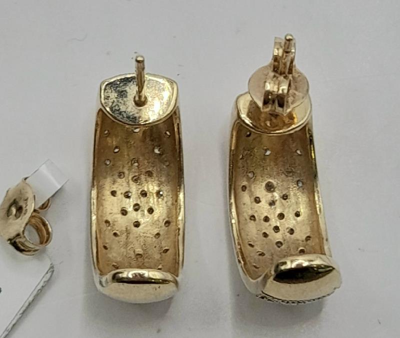 9ct gold diamond half hoop earrings  sh23027b