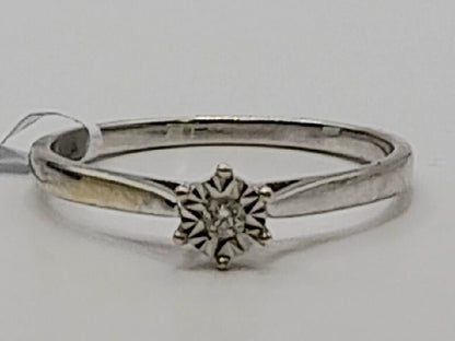 9ct White Gold diamond ring Size N sh23932b