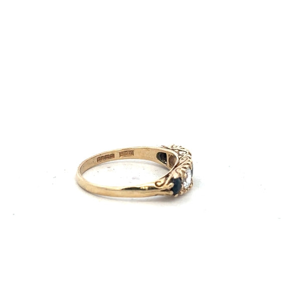 9ct yellow gold ring size P (sh25144b)