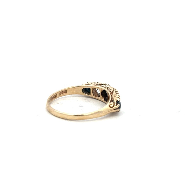 9ct yellow gold ring size P (sh25144b)