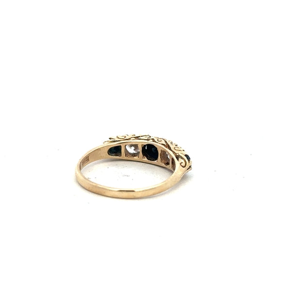 9ct yellow gold ring size P (sh25144b)
