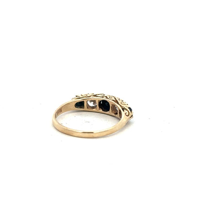 9ct yellow gold ring size P (sh25144b)