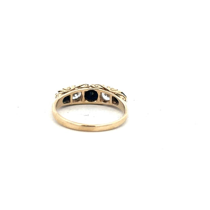 9ct yellow gold ring size P (sh25144b)