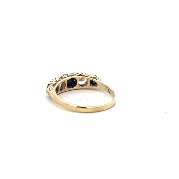 9ct yellow gold ring size P (sh25144b)