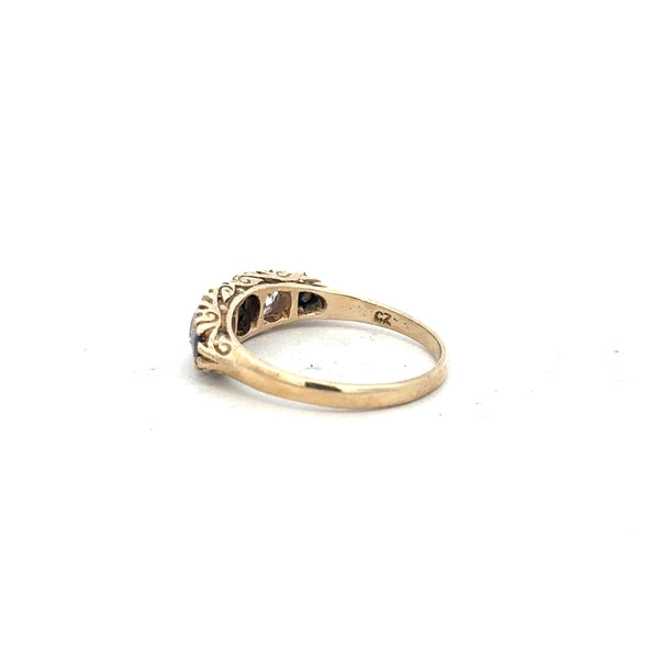 9ct yellow gold ring size P (sh25144b)