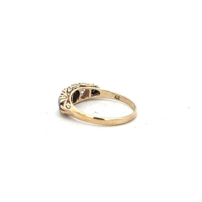 9ct yellow gold ring size P (sh25144b)
