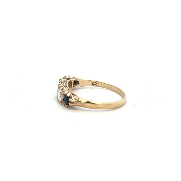 9ct yellow gold ring size P (sh25144b)