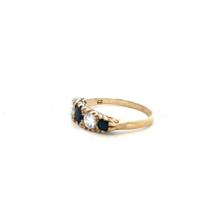 9ct yellow gold ring size P (sh25144b)