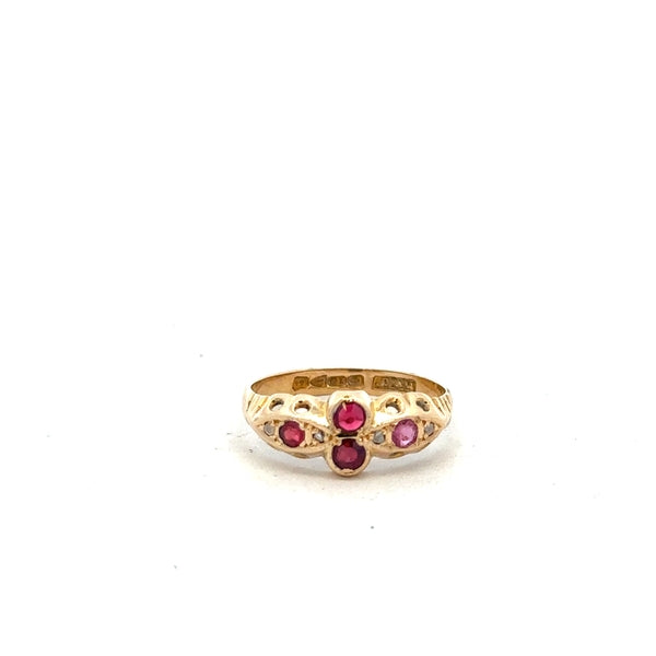 18ct yellow gold ring size M (sh25289b)