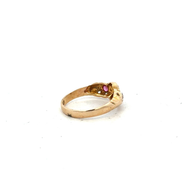 18ct yellow gold ring size M (sh25289b)