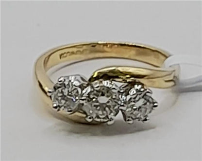 18ct Gold 0.75crt diamond ring Size L sh25729b