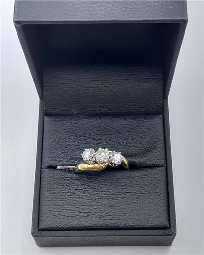18ct Gold 0.75crt diamond ring Size L sh25729b