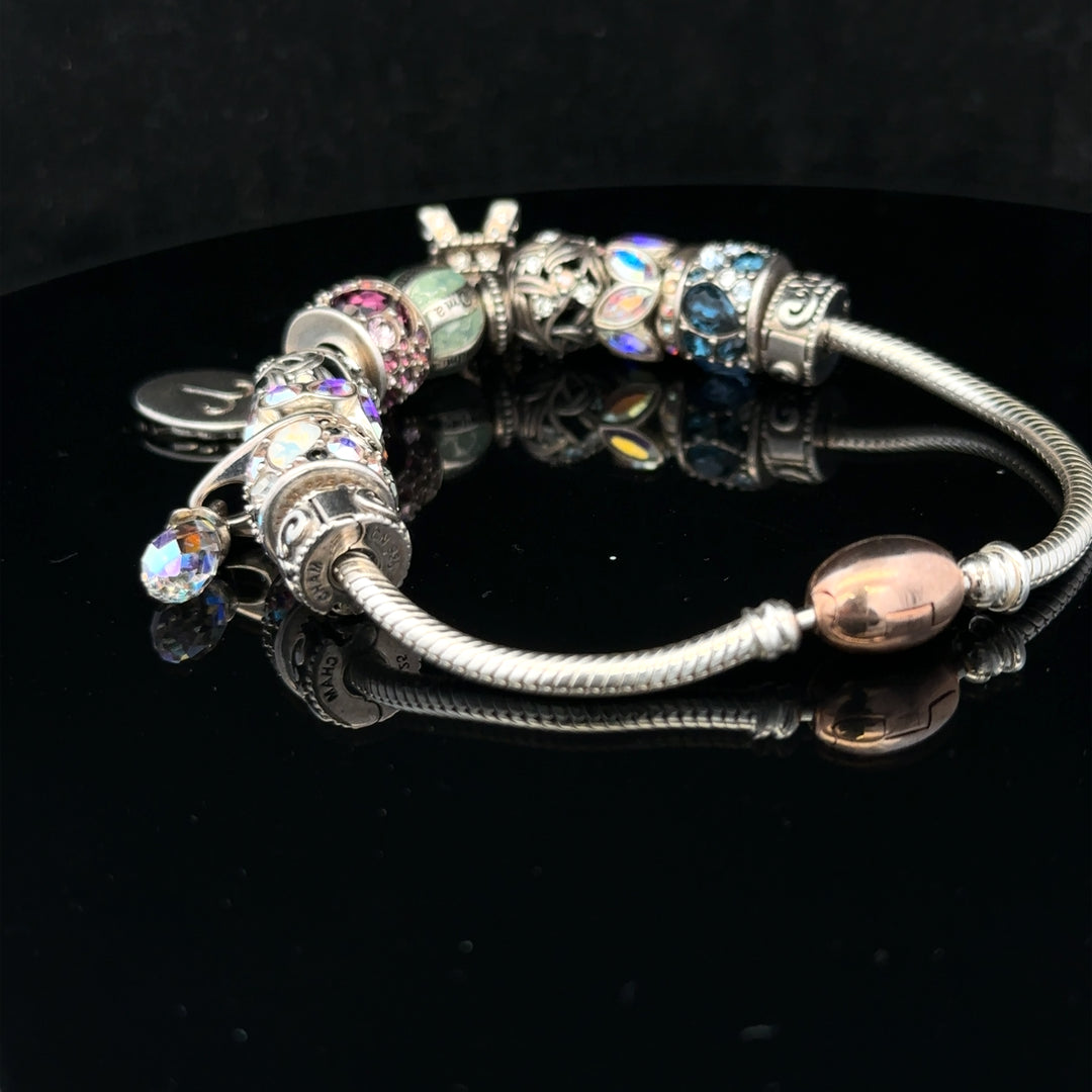 925 silver Chamilia charm bracelet sh25621b