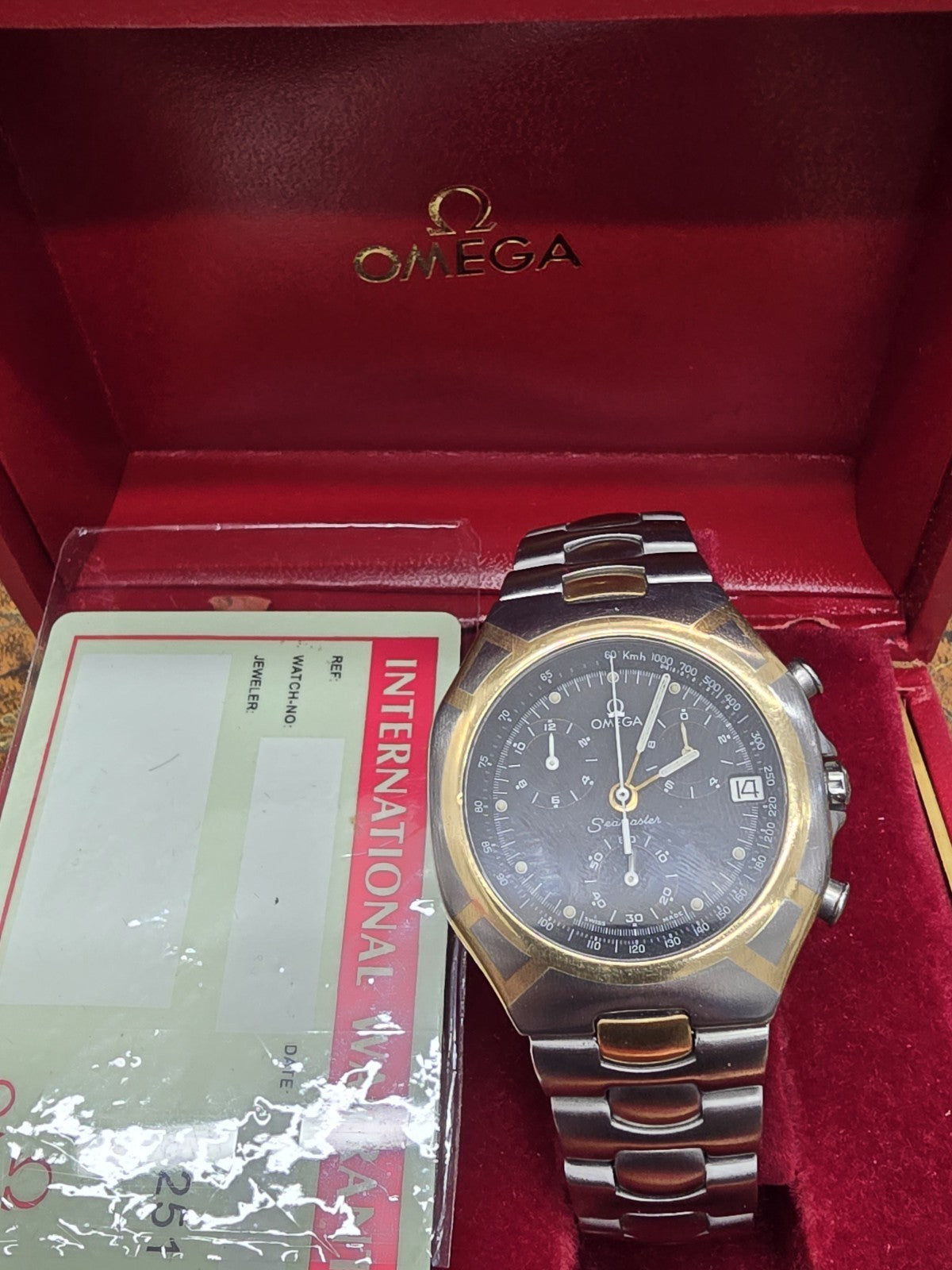 omega seamaster polaris chronograph Boxedand Card (Sh25167l)