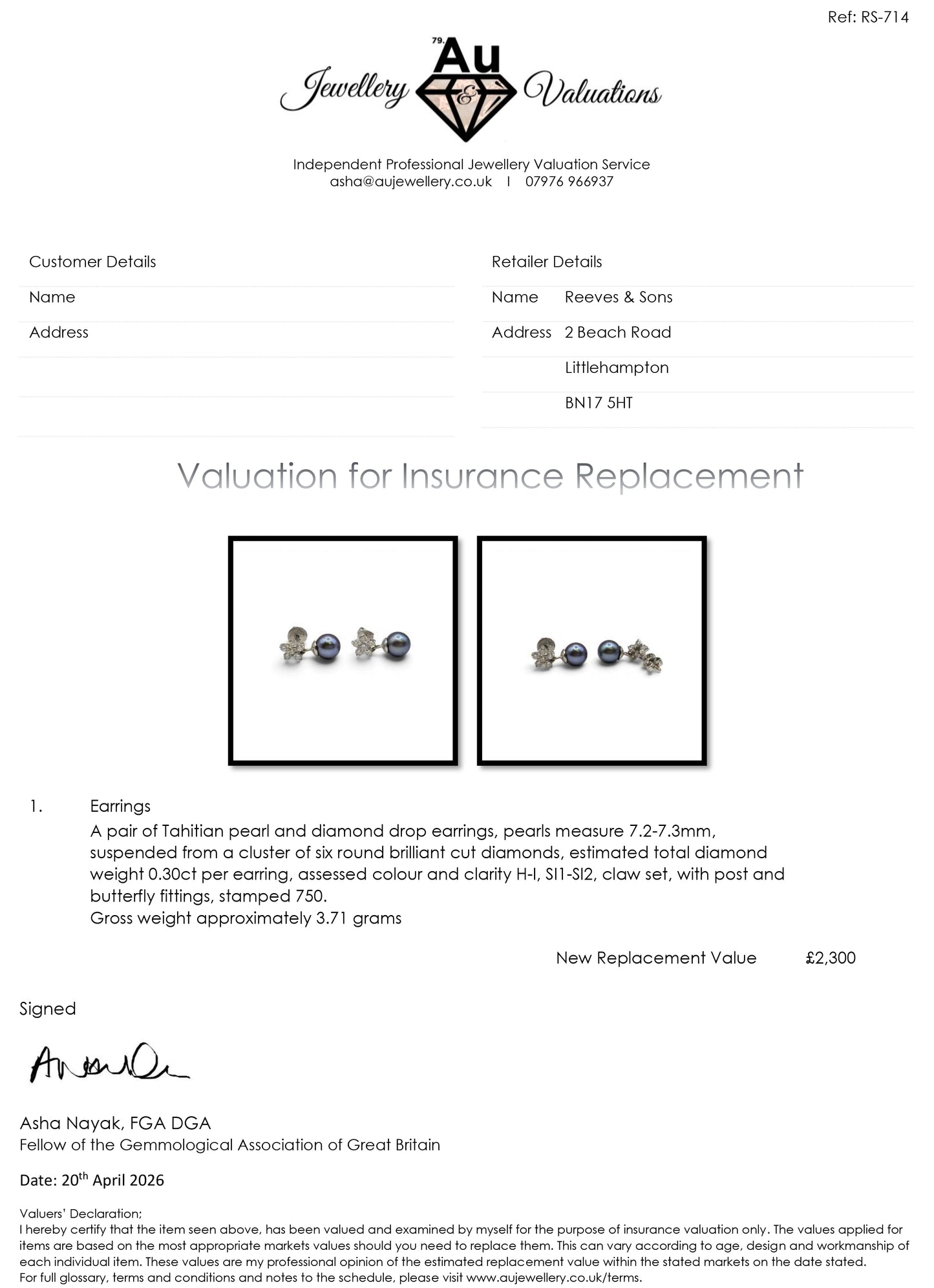 18ct white gold diamond and pearl earings sh24735l