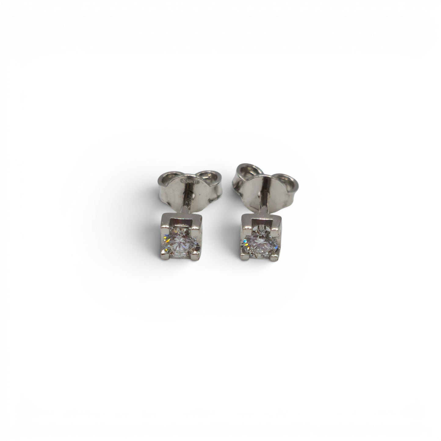 18ct white gold diamond stud earings sh24956l