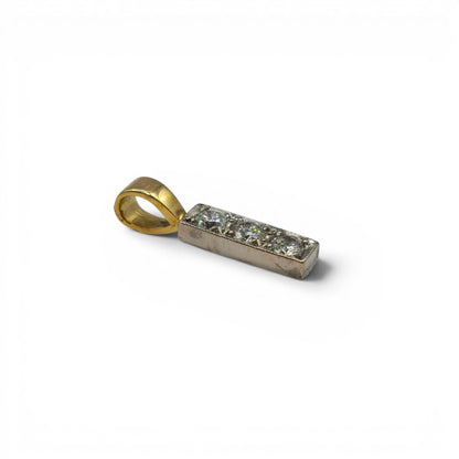 18ct yellow gold diamond 3 stone pendant  sh24963l