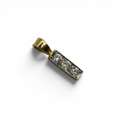 18ct yellow gold diamond 3 stone pendant  sh24963l
