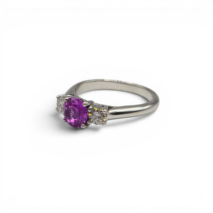 18ct white gold pink sapphire and diamond ring sh21243l