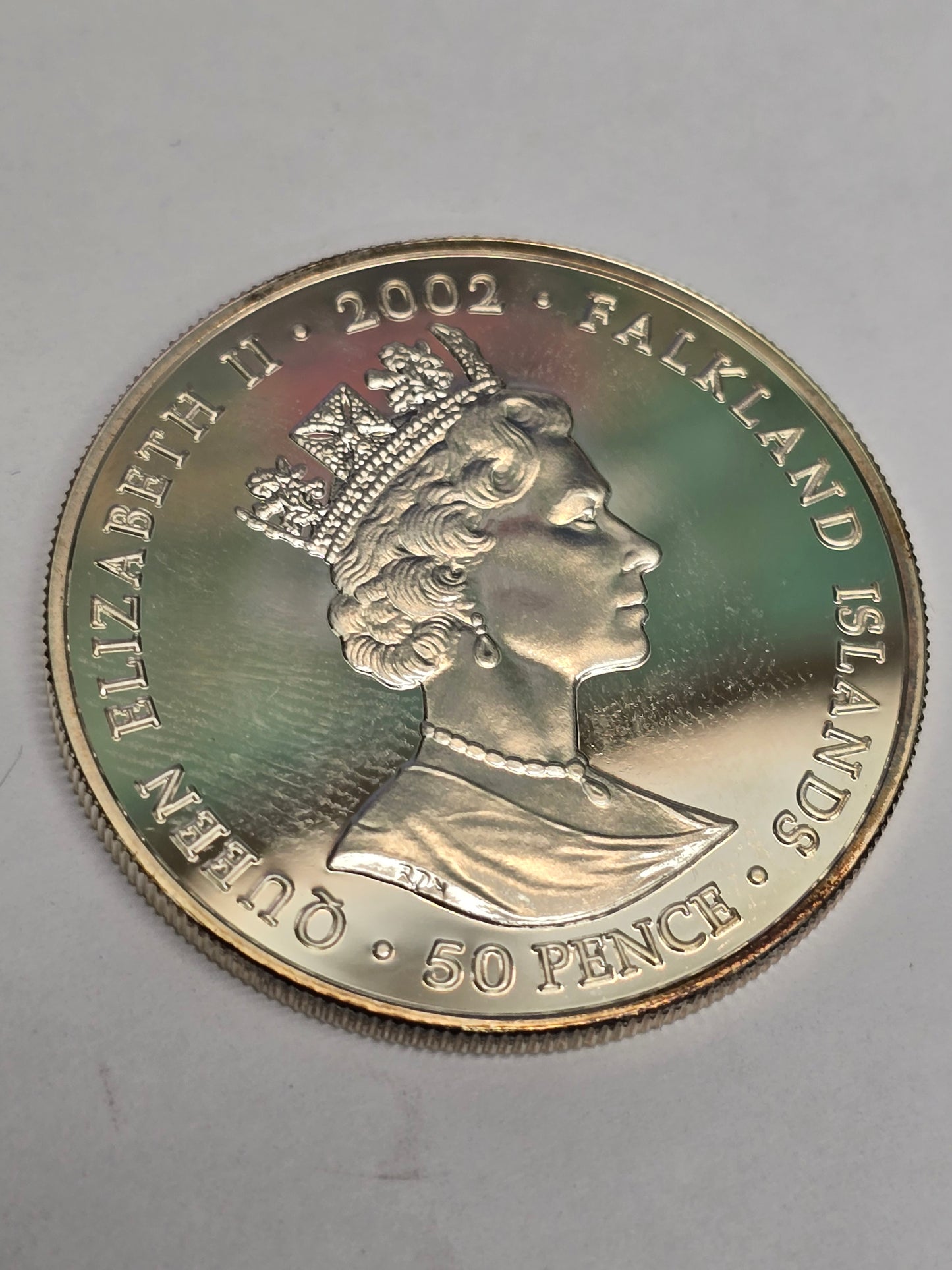 Silver 50 pence golden jubilee coin, 2002.(sh25112l)