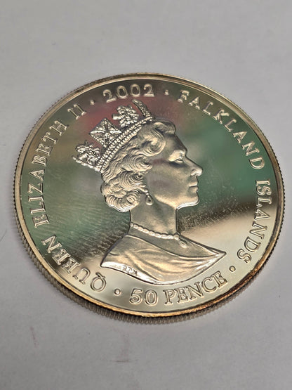 Silver 50 pence golden jubilee coin, 2002.(sh25112l)