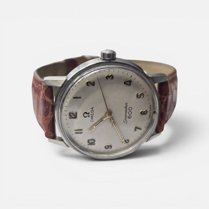 Vintage omega seamaster 600, Swiss made, brown leather strap (sh26900b)
