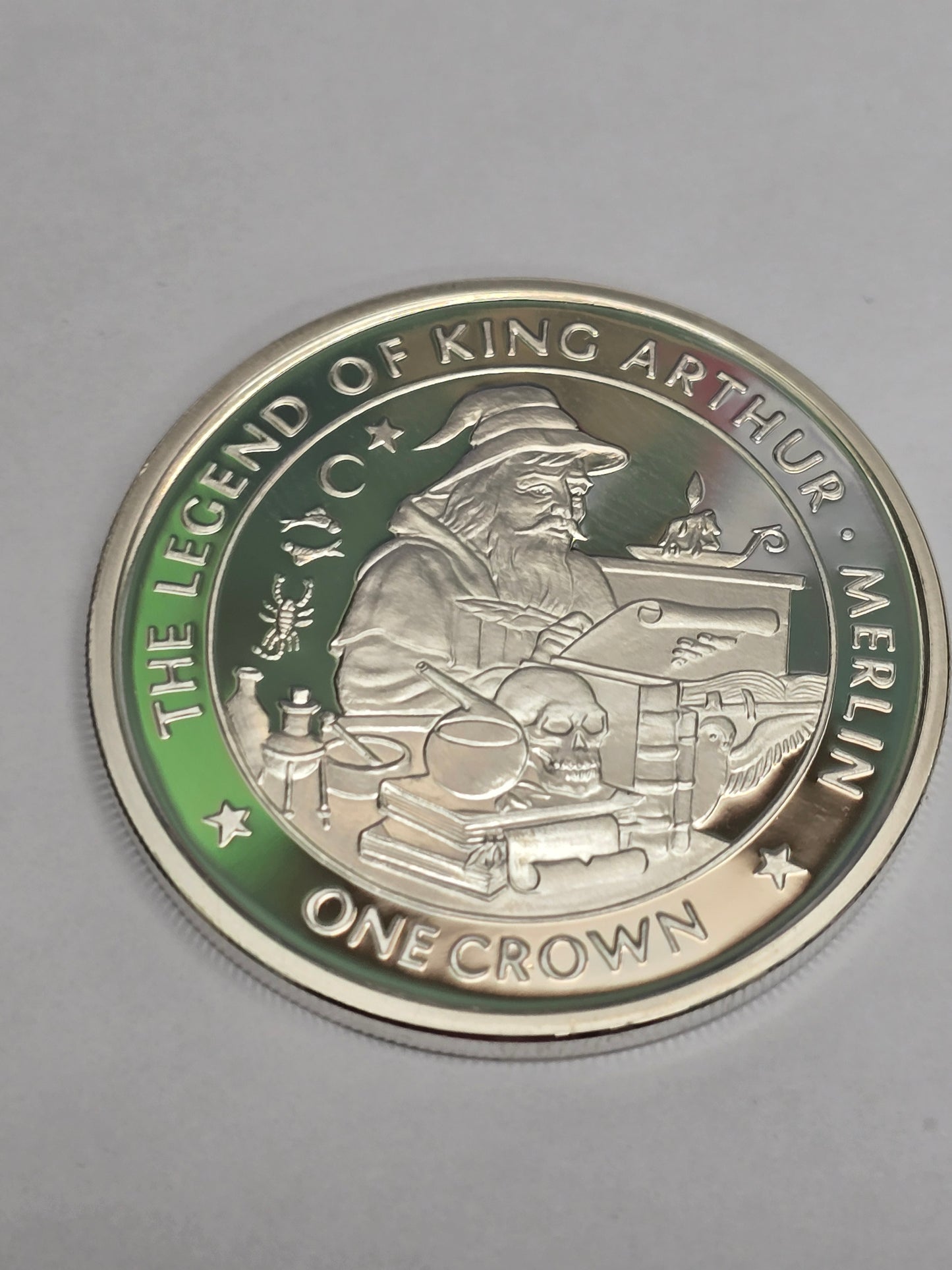 Silver one crown legend of king Arthur coin (sh25107l)