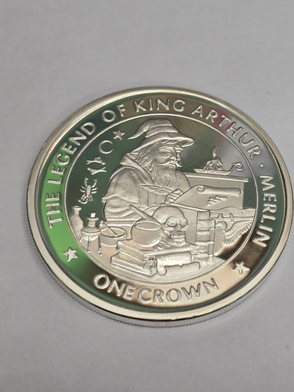 Silver one crown legend of king Arthur coin (sh25107l)
