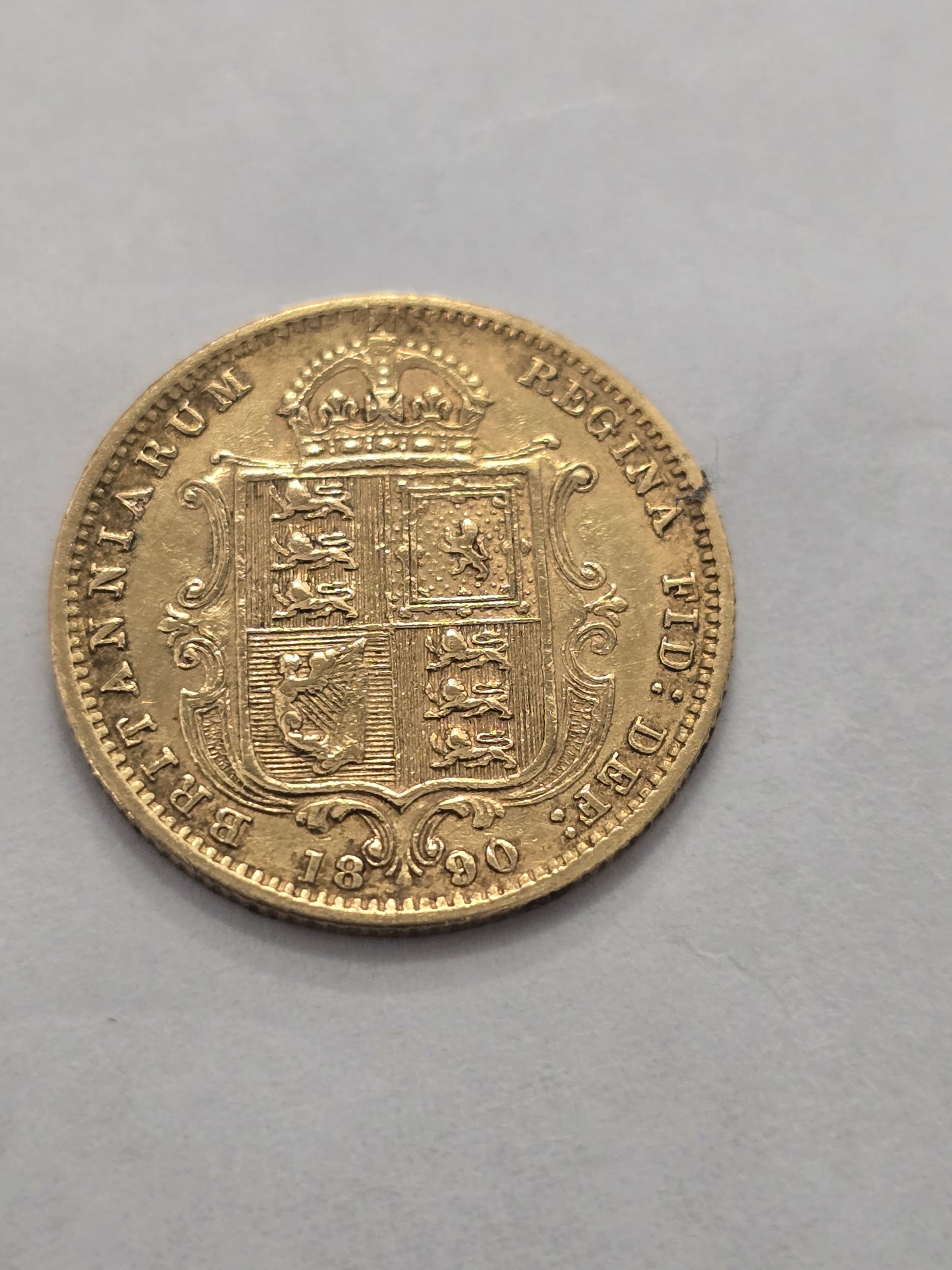1890 half sovereign coin, queen Victoria (sh26868b)